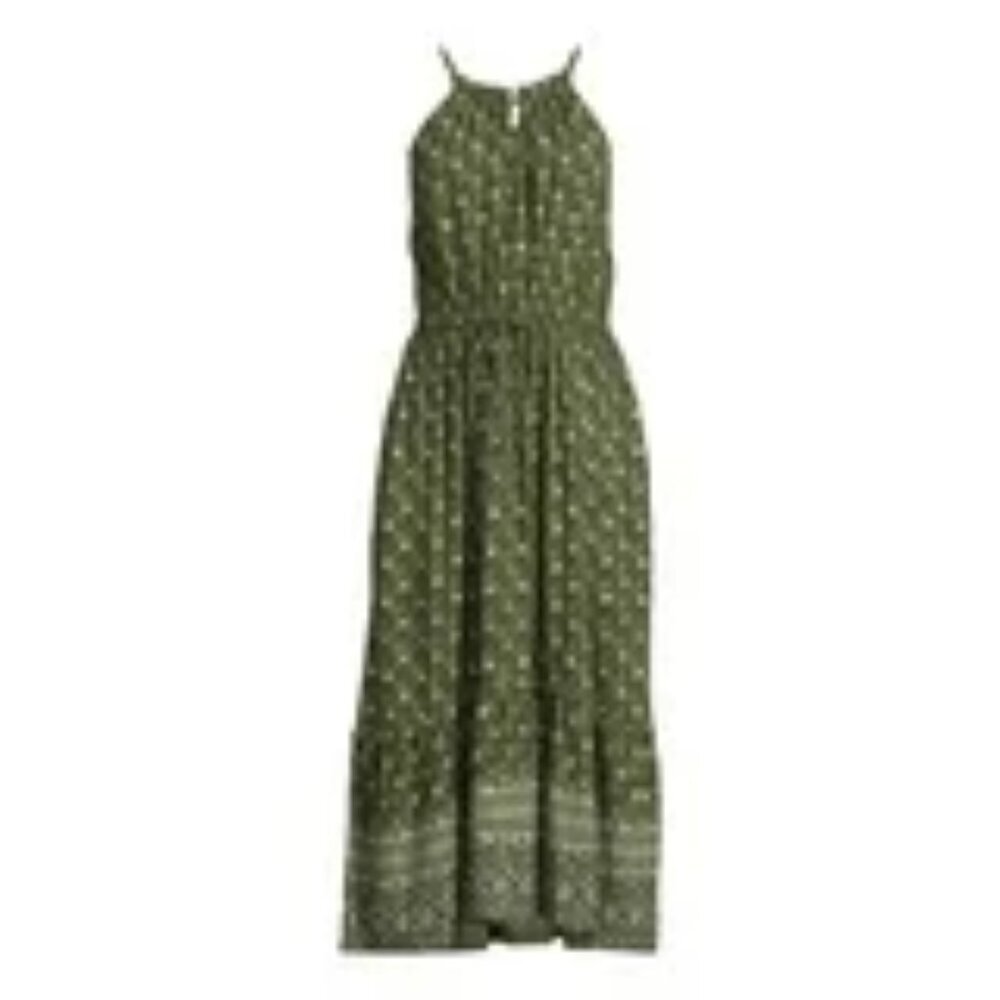 Sea Turtle Print Midi Dress Sz L NWT Spaghetti Strap